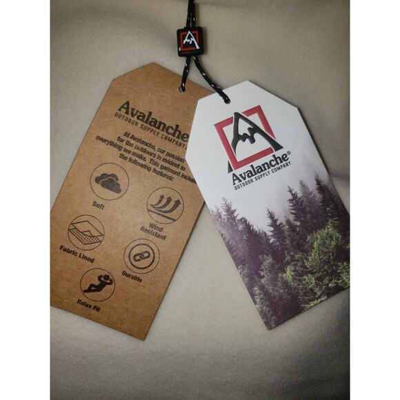 Avalanche Fleece Jacket Unisex M Cream Charcoal Gray MSRP $138 NWT - Picture 9 of 14